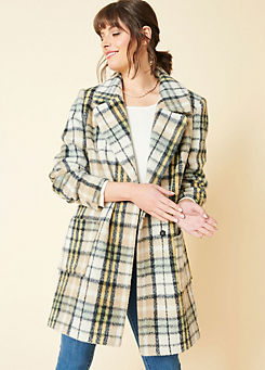 Double Breasted Chatsworth Check Coat by Kaleidoscope