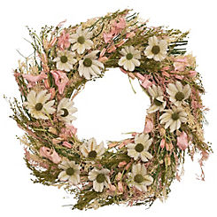 Dried Floral Wreath 25cm Pink by Hestia