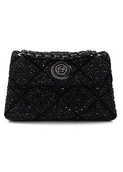 Duchess S Black Small Quilted Leather Bag by Dune London