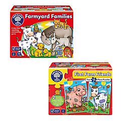 Duo: Farmyard Families Game & First Farm Friends Jigsaw by Orchard Toys