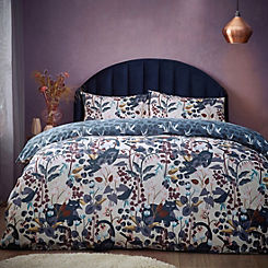 Dusky Blue Midnight Panther Duvet Cover Set by FURN