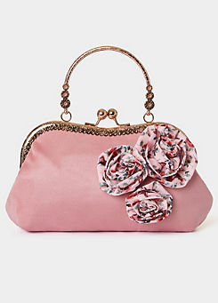 Dusty Pink Floral Frame Bag by Joe Browns