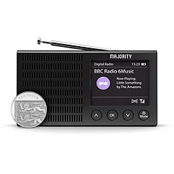 Eddington Black Portable Dab Radio with Bluetooth by Majority