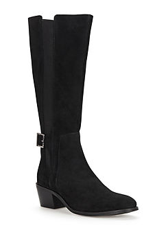 Elastic Panel Suede Knee High Boots by Freemans