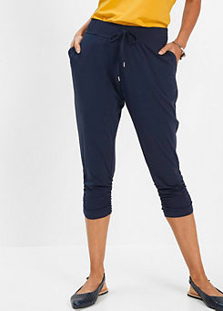 Elasticated Jersey Cropped Trousers by bonprix