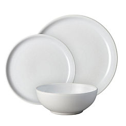 Elements Stone White 12 Piece Coupe Tableware Set by Denby