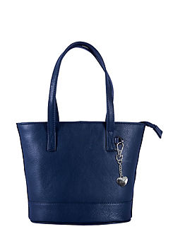 Elettra Navy Leather Bucket Grab Bag by Storm London