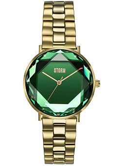 Elexi Gold Lazer Green Womens Watch by Storm London