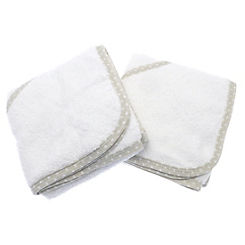 Elli & Raff Pack of 2 White Hooded Baby Towels - White by Country Club