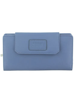 Embassy Large Leather Purse - Mid Blue by Storm London