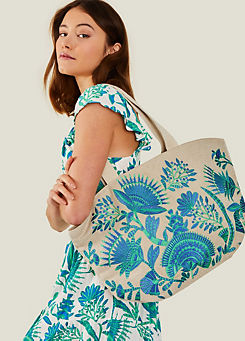 Embroidered Beach Tote Bag by Accessorize