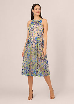 Embroidered Fit & Flare Dress by Adrianna Papell