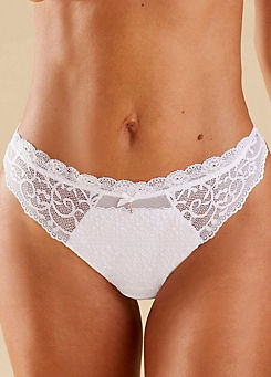 Embroidered Lace Thong by Nuance