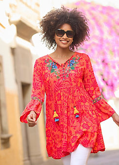 Embroidered Loose Fit Tunic by Joe Browns