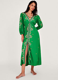 Embroidered Maxi Kaftan Dress by Monsoon