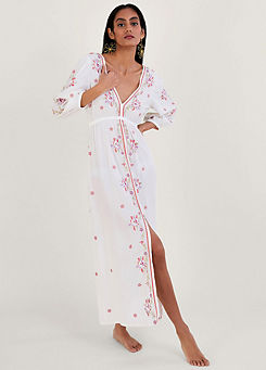 Embroidered Maxi Kaftan Dress in Lenzing Ecovero by Monsoon