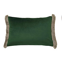 Emerald Fringe Opulence 40 x 60cm Feather Filled Cushion by Graham & Brown