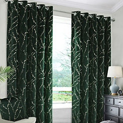 Emily Velvet Pair of Blackout Thermal Eyelet Curtains by Home Curtains