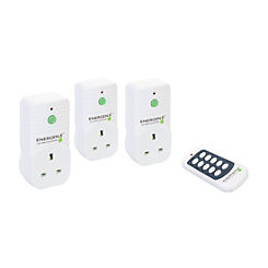 Energy Saving Pack of 3 Plug-In Remote Controlled Sockets with Controller by Energenie