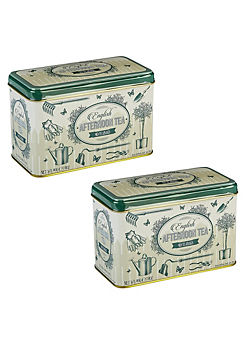 English Garden Tea Tin With 40 Afternoon Tea Teabags X2 Bundle by New English Teas