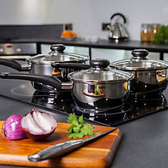 Equip 3 Piece Stainless Steel Pan Set by Morphy Richards
