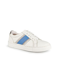 Esme Stripe White Leather Trainers by Freestyle