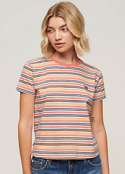 Essential Stripe Short Sleeve T-Shirt by Superdry