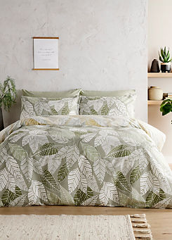 Essentials Green Leaves Duvet Cover Set by Vantona Home