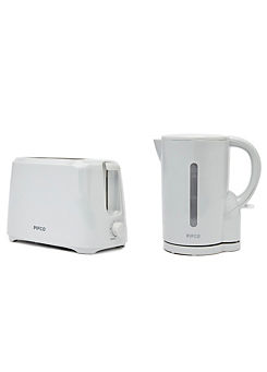 Essentials Twin Pack 1.7L Kettle & 2 Slice Toaster - Grey by Pifco
