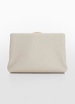 Estrella Natural Textured Clutch Bag by Mango