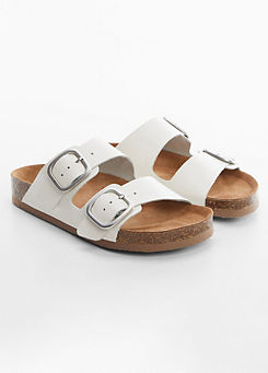 Etna Buckle Leather Sandals by Mango
