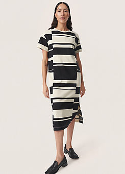 Eva Short Sleeve Crew Neck Midi Dress by Soaked in Luxury