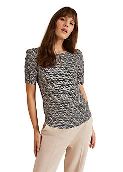 Evelyn Geo Print Top by Phase Eight