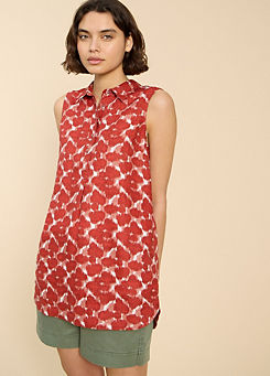 Evelyn Red Sleeveless Linen Tunic by White Stuff