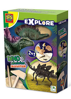 Explore Stegosaurus Dino And Skeleton Excavation 2-In-1 by SES Creative