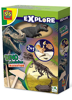 Explore T-Rex Dino And Skeleton Excavation 2-In-1 by SES Creative