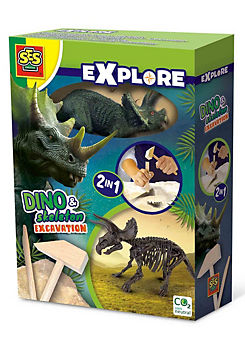 Explore Triceratops Dino And Skeleton Excavation 2-In-1 by SES Creative