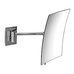 Extendable Square Chrome Magnification Wall Mirror by Fancy Metal Goods
