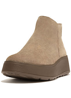 F-Mode Minky Grey Suede Flatform Microwobbleboard™ Midsole Ankle Boots by Fitflop