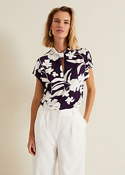 Farley Floral Twist Neck Top by Phase Eight