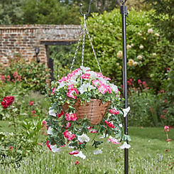 Faux Decor Summer Bloom Faux Hanging Basket by Smart Garden