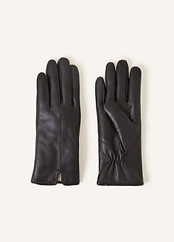 Faux Fur-Lined Leather Gloves by Accessorize