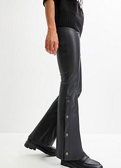 Faux Leather Flared Trouser by bonprix