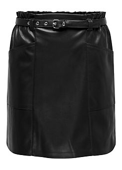 Faux Leather Mini Skirt by Only