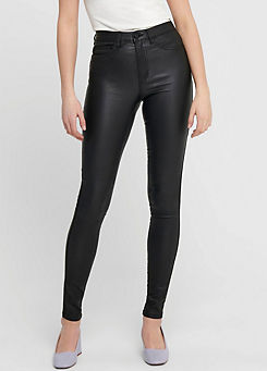 Faux Leather Skinny Trousers by Only
