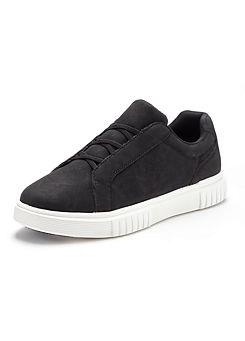 Faux Leather Slip-On Trainers by John Devin