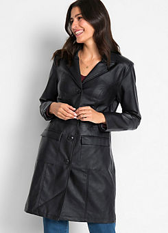 Faux Leather Trench Coat by bonprix