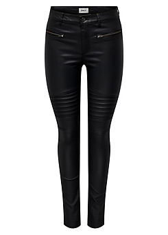 Faux Leather Trousers by Only