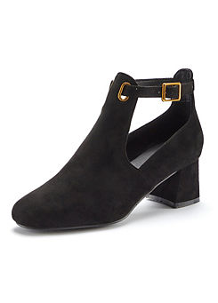 Faux Suede Cut-Out Ankle Boots by LASCANA