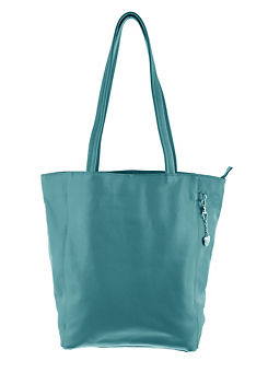 Fiorella Large Leather Tote Bag - Teal by Storm London